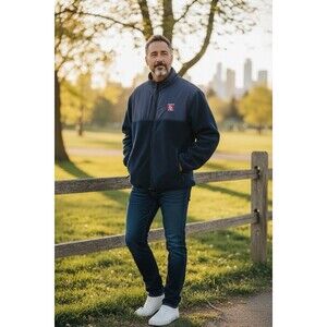 Batini Men's Fleece Jacket Size L Zip Toronto Canada Blue